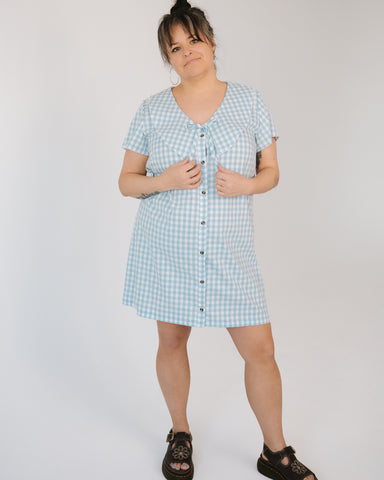 Robe Pique-nique - vichy bleu