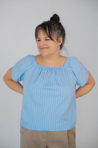 Le haut Bohème- bleu rayé