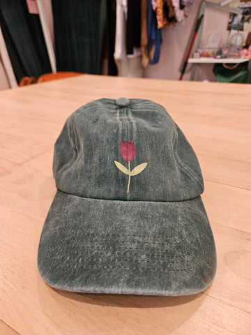 casquette imprimée - tulipes